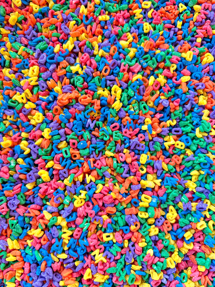Rainbow ABCs Sensory Filler Mix | Colourful Alphabet Pasta