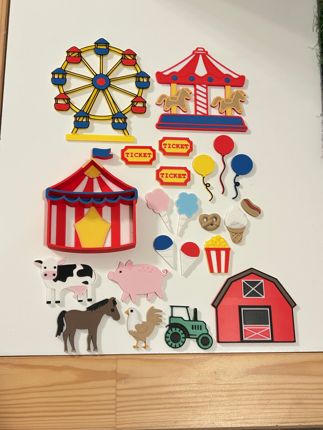 Farm &amp; Fall Fair Loose Parts Set | 3D Printed Farm Animals, Tractor &amp; Barn