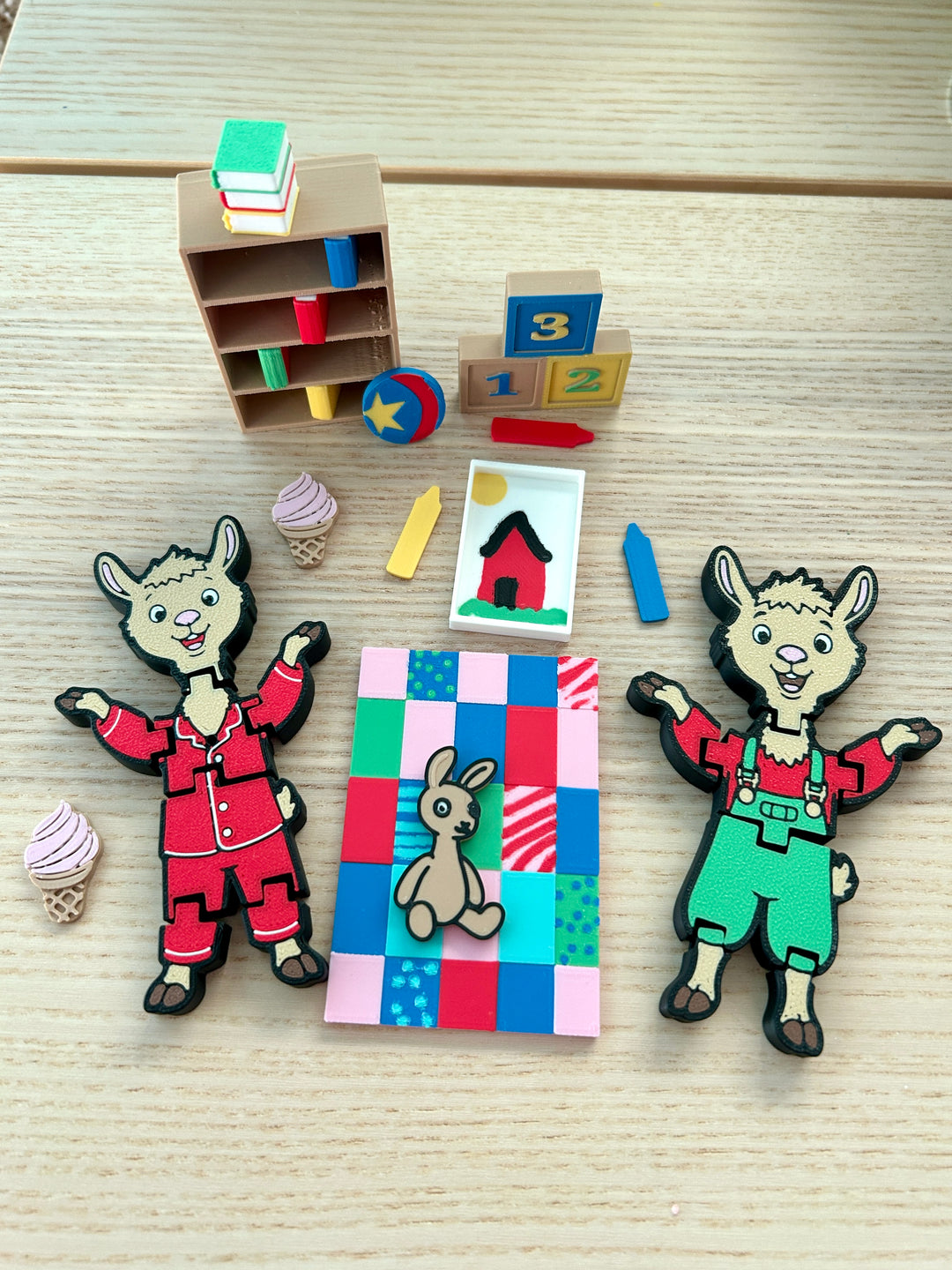Llama Llama Themed Play Set | 3D Printed Toys | Bookish Small World Set with Loose Parts