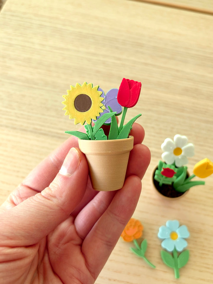 Mini Garden Planting Set | Flower Pots, Flowers &amp; Sensory Dirt