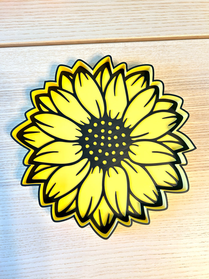 Sunflower Sensory Tray | Fall Sensory Bin | 3D Printed Trinket Tray