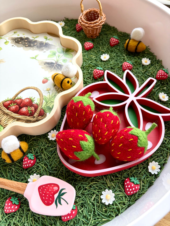 3D Printed Strawberry Loose Parts (flat)
