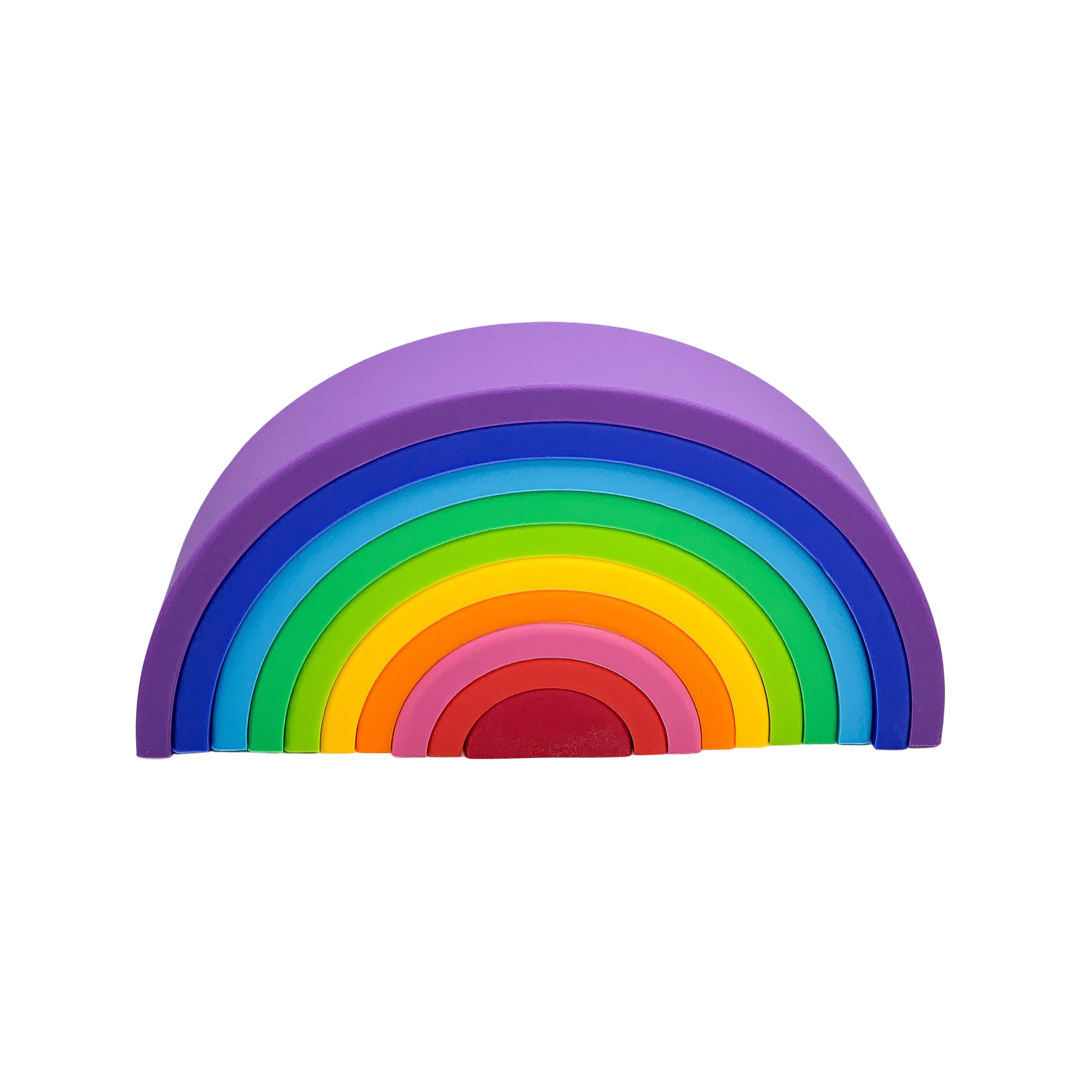 Montessori Silicone Stacking Rainbows | Baby Sensory & Bath Toy | BPA-Free Silicone