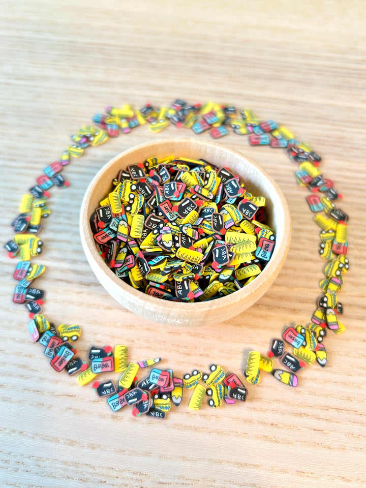 Back to School Supplies Sprinkles | Polymer Clay Slices (10g)