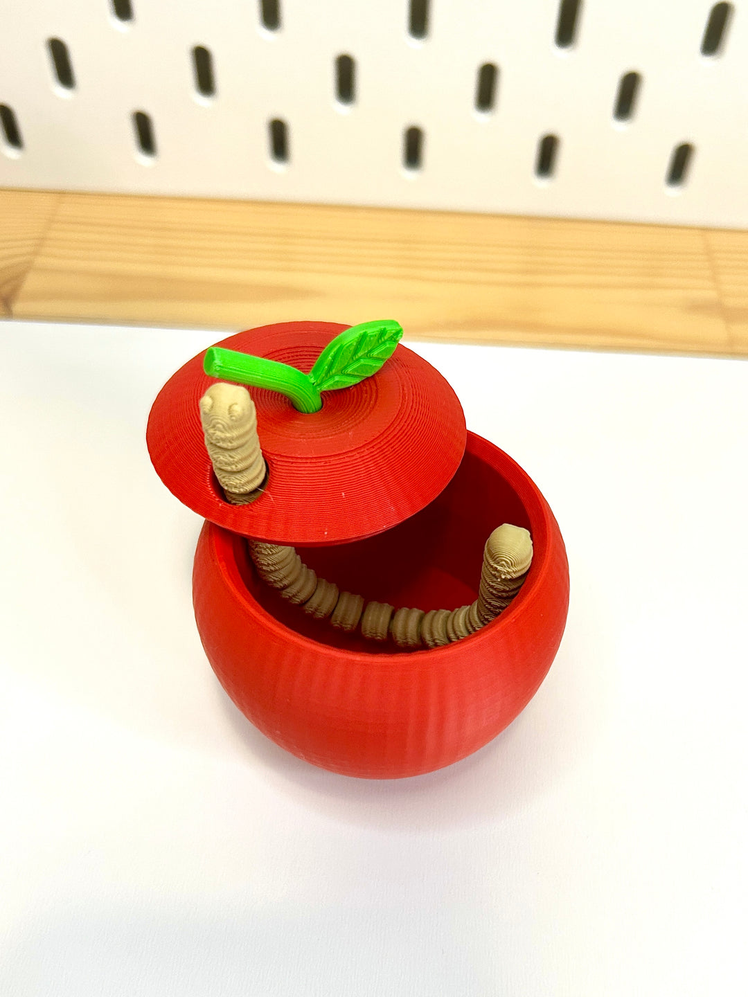 3D Printed Apple &amp; Worm Set | Back to School Sensory Play | Eco-Friendly PLA