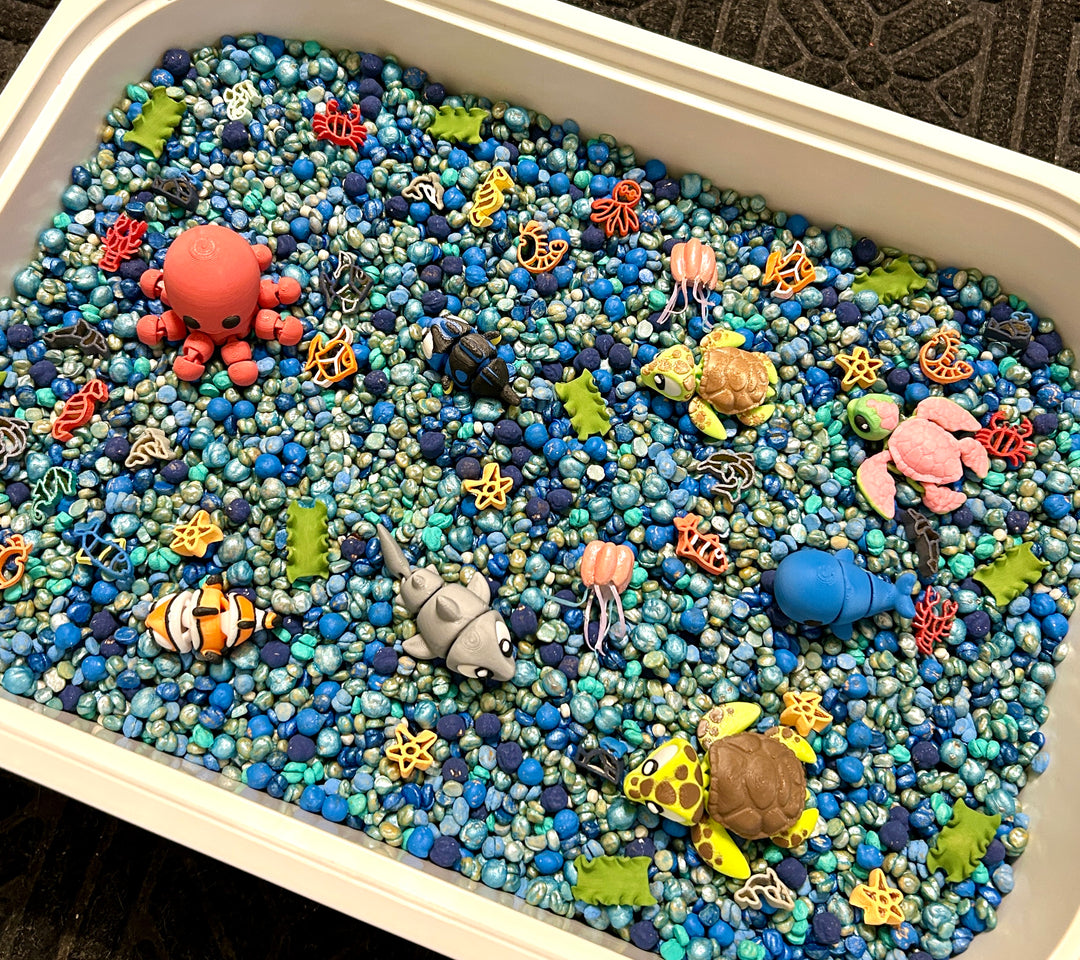 Under The Sea Sensory Filler Mix | Ocean Sensory Bin | Handpainted Pasta | Octopus, Whale, Shark, Fish, Seahorse, Starfish, Dolphin, Jellyfish