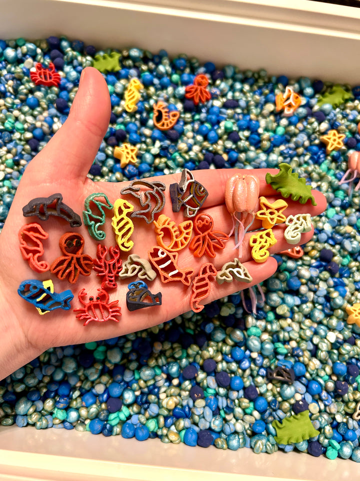 Under The Sea Sensory Filler Mix | Ocean Sensory Bin | Handpainted Pasta | Octopus, Whale, Shark, Fish, Seahorse, Starfish, Dolphin, Jellyfish
