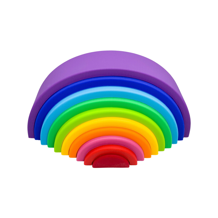 Montessori Silicone Stacking Rainbows | Baby Sensory & Bath Toy | BPA-Free Silicone