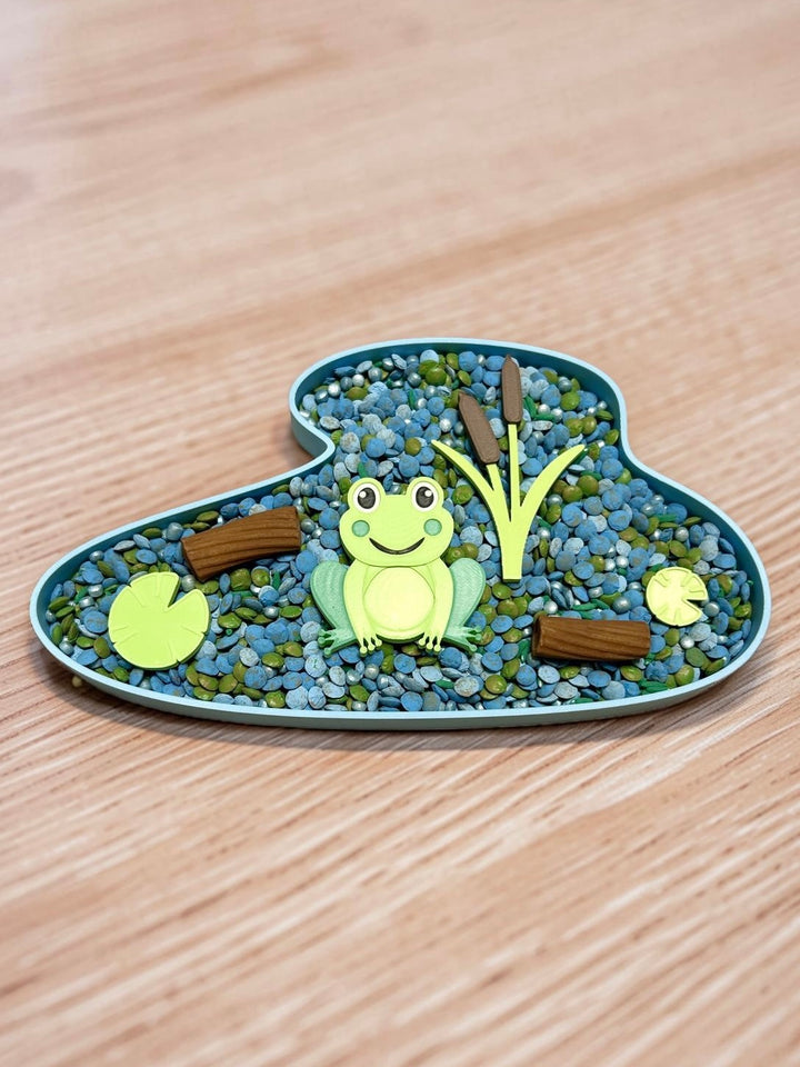 Frog Life Loose Parts | Pond Sensory Play | 3D Printed Flat Fillers | Eco-Friendly PLA
