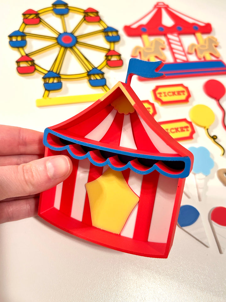 Farm &amp; Fall Fair Loose Parts Set | 3D Printed Farm Animals, Tractor &amp; Barn