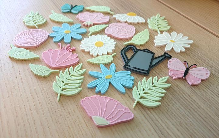 Blooming Wildflower Loose Parts | 23-Piece Sensory Play Set | Gardening Bin | Eco-Friendly PLA