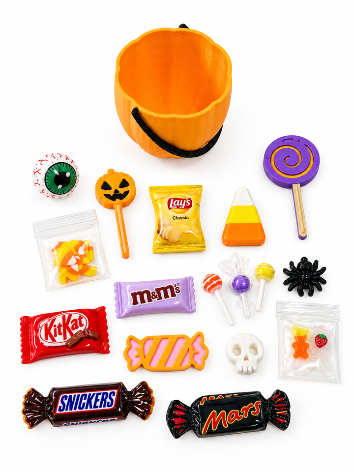 Mini Pumpkin Boo Basket | Miniature Halloween Candy Set