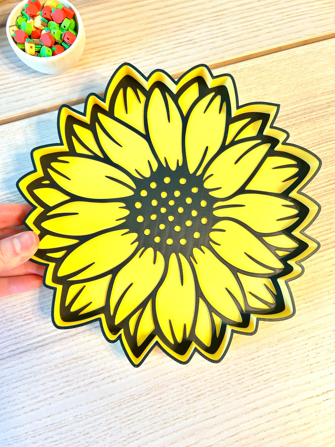 Sunflower Sensory Tray | Fall Sensory Bin | 3D Printed Trinket Tray