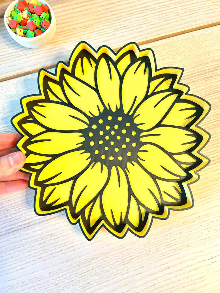 Sunflower Sensory Tray | Fall Sensory Bin | 3D Printed Trinket Tray