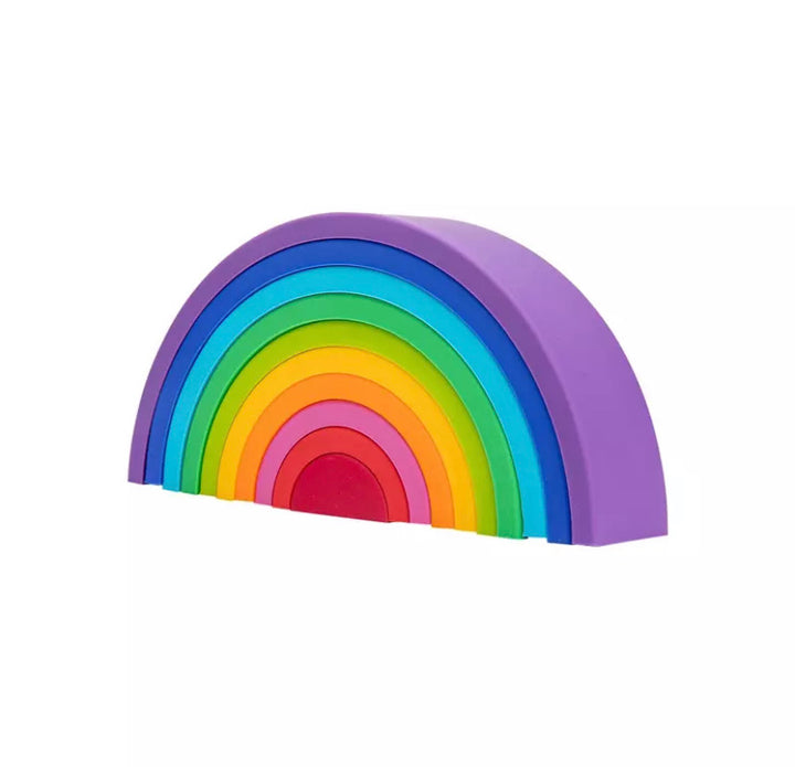 Montessori Silicone Stacking Rainbows | Baby Sensory & Bath Toy | BPA-Free Silicone
