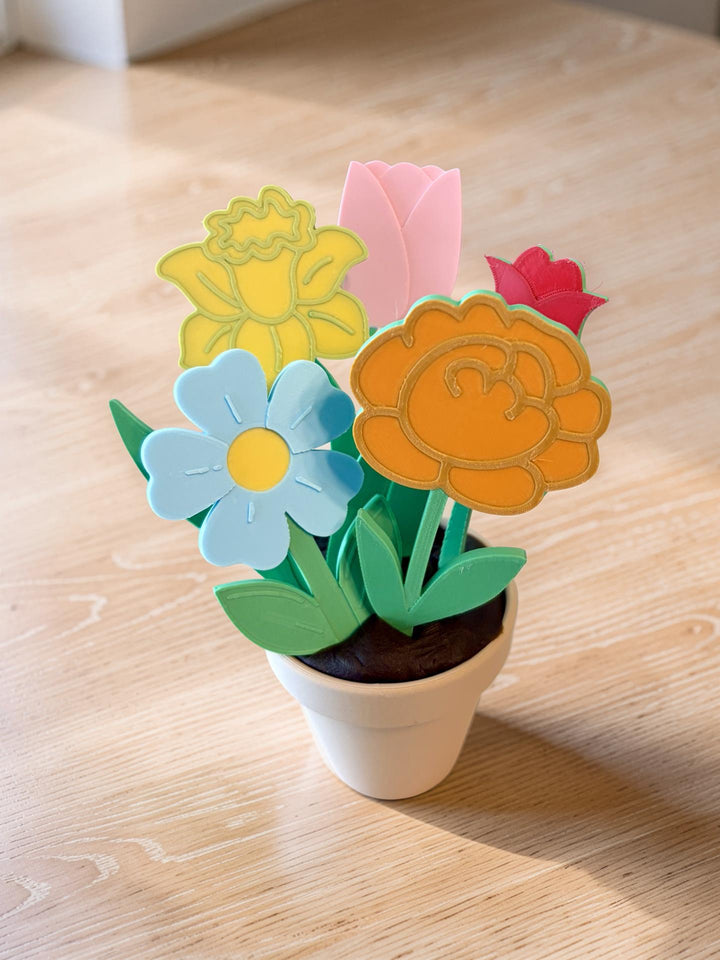 Large Flower Planting Set | 4” Flowers | Gardening Sensory Dirt