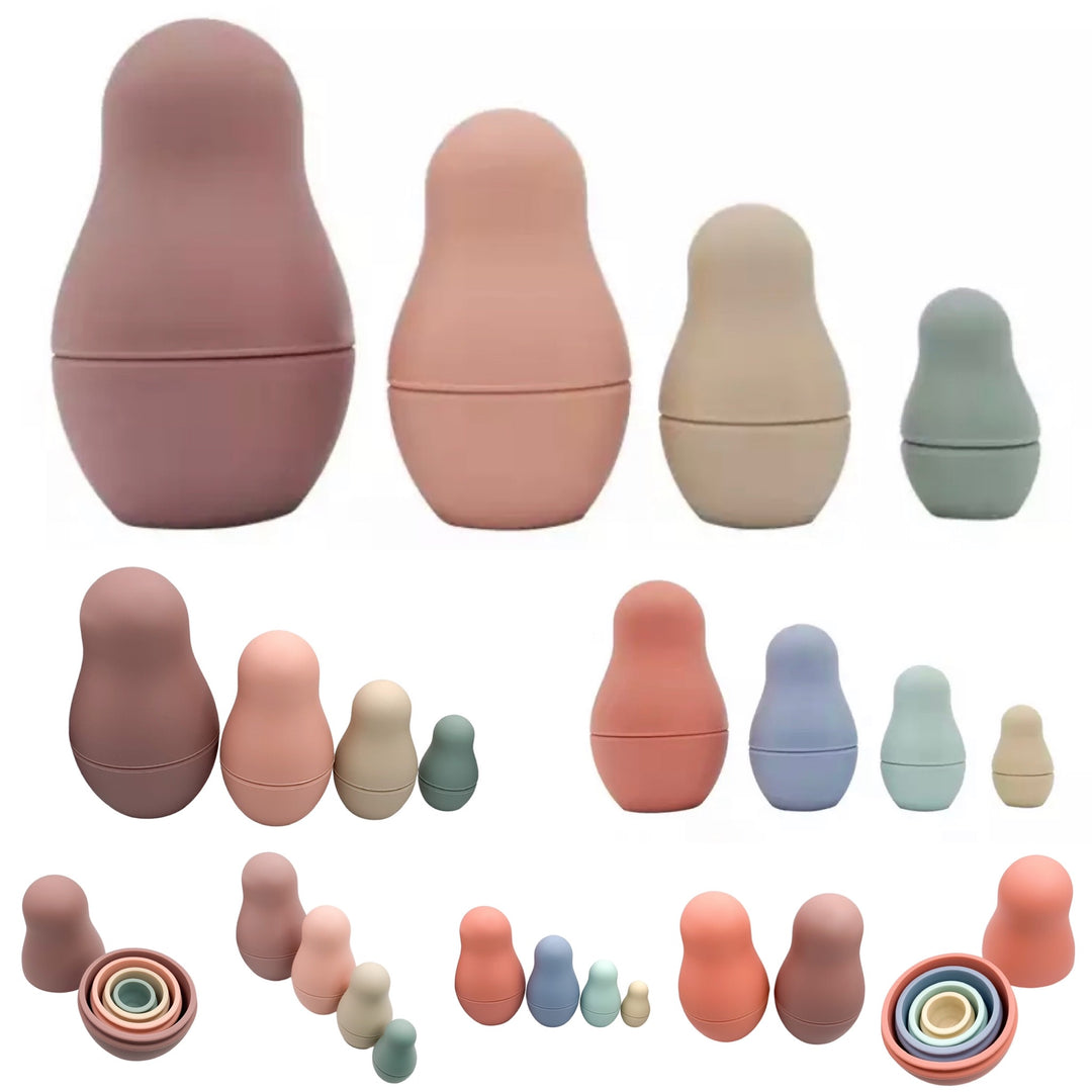 Montessori Silicone Nesting Dolls | Baby Sensory & Bath Toy | BPA-Free Silicone