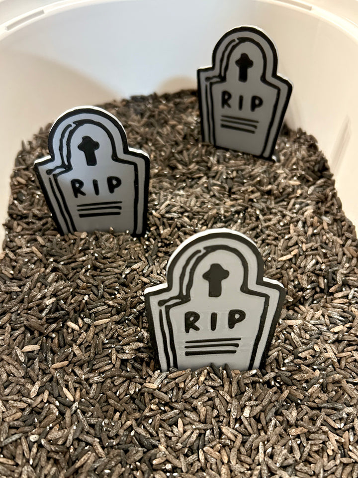 3D Printed Tombstone Loose Parts | Halloween Sensory Counters