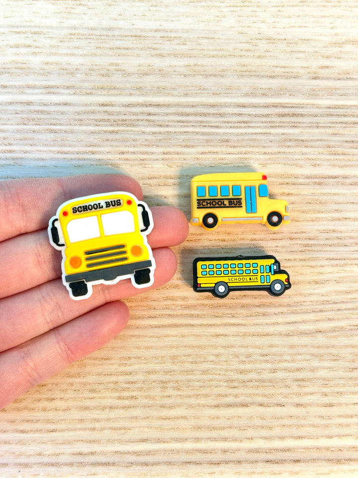 School Bus Charms | Silicone Bead Loose Part