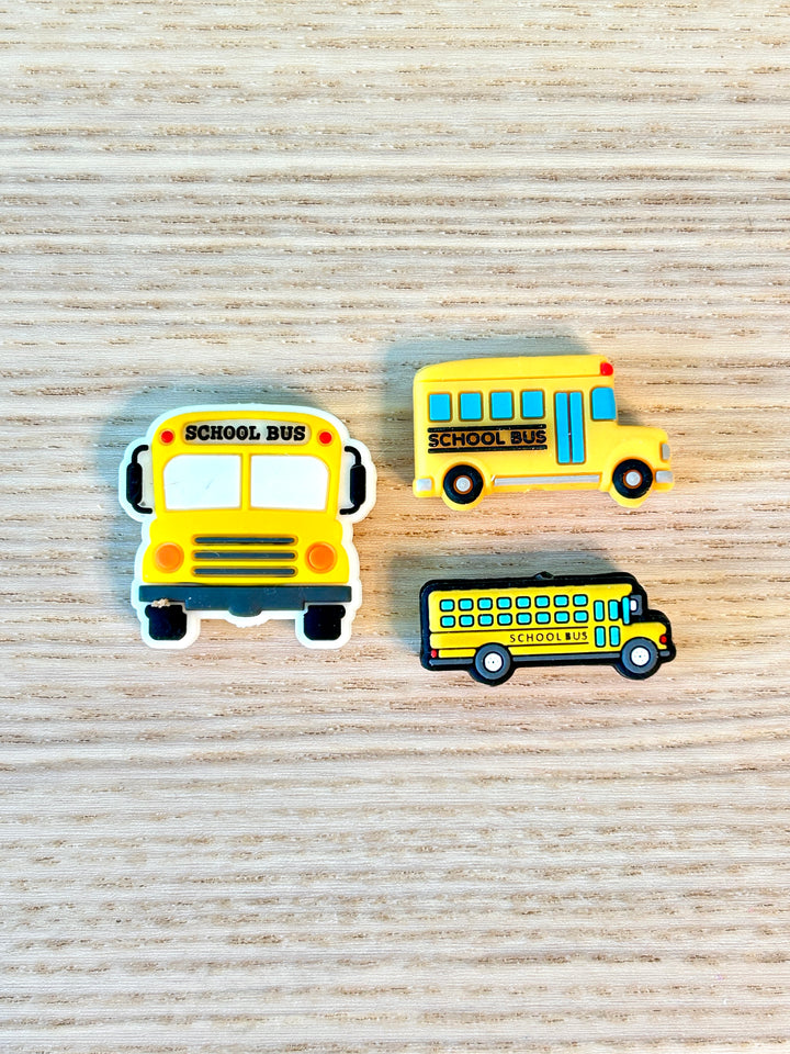 School Bus Charms | Silicone Bead Loose Part