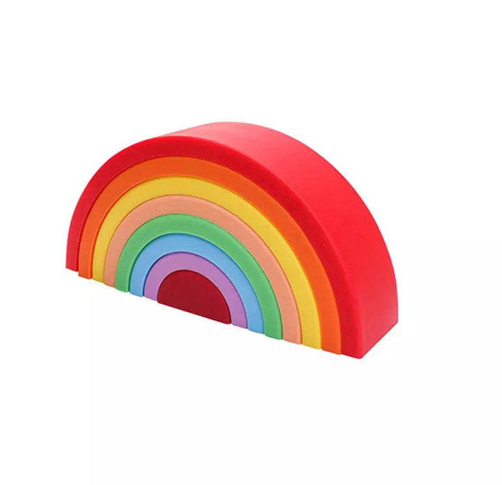 Montessori Silicone Stacking Rainbows | Baby Sensory & Bath Toy | BPA-Free Silicone