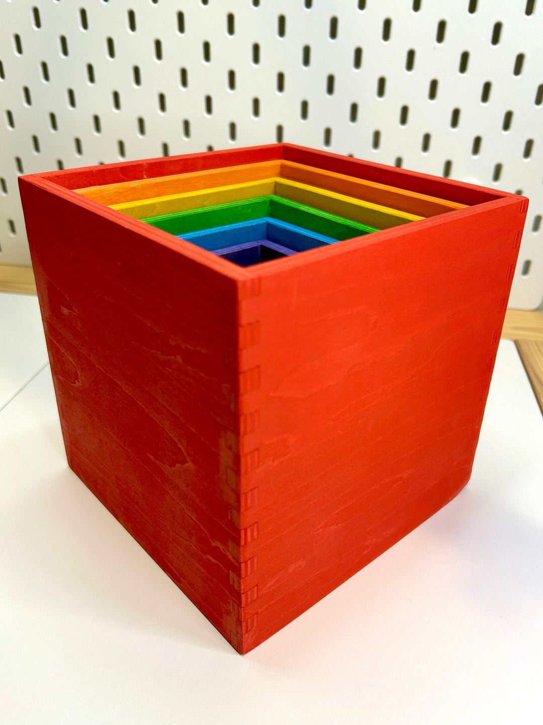 Wooden Colourful Nesting Boxes | Stackable Rainbow