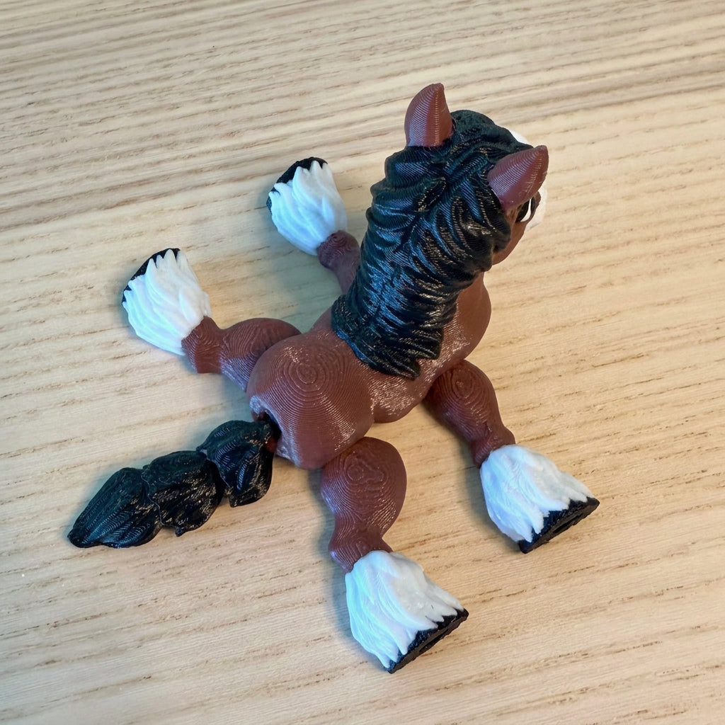 3D Printed Articulated Brown Horse