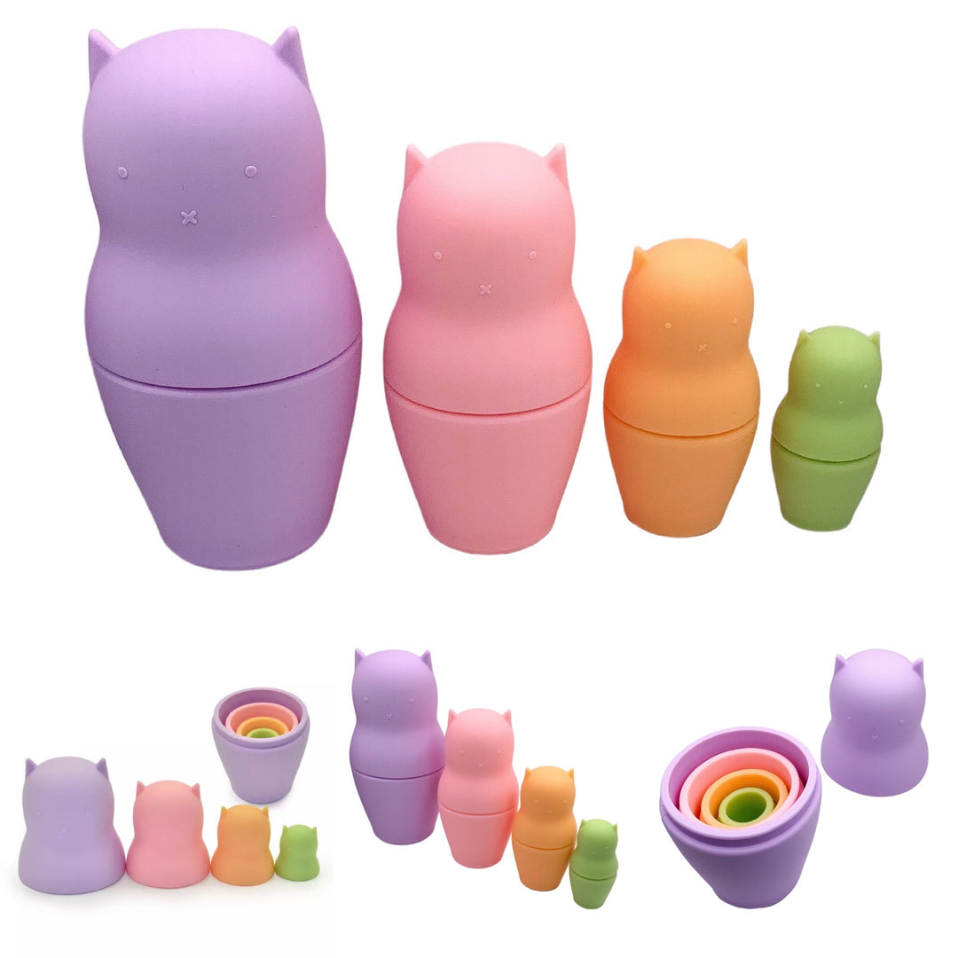 Montessori Silicone Nesting Dolls | Baby Sensory & Bath Toy | BPA-Free Silicone