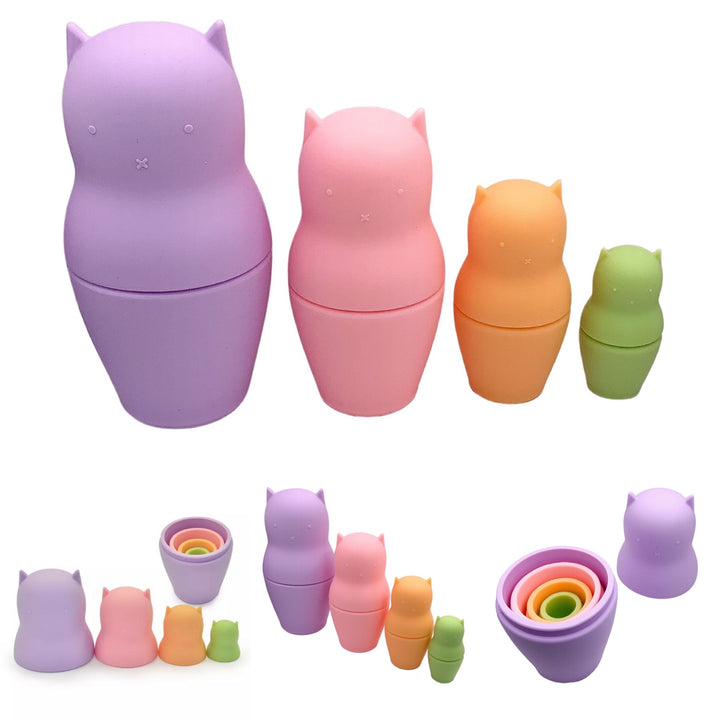 Montessori Silicone Nesting Dolls | Baby Sensory & Bath Toy | BPA-Free Silicone