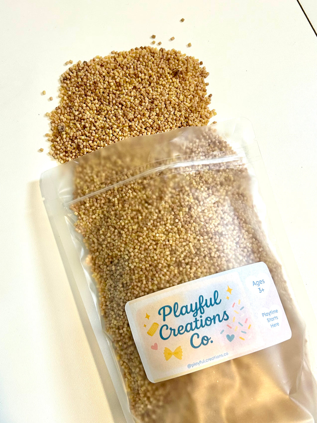 Beach Sand Sensory Filler Base | Handpainted Pasta Seashells
