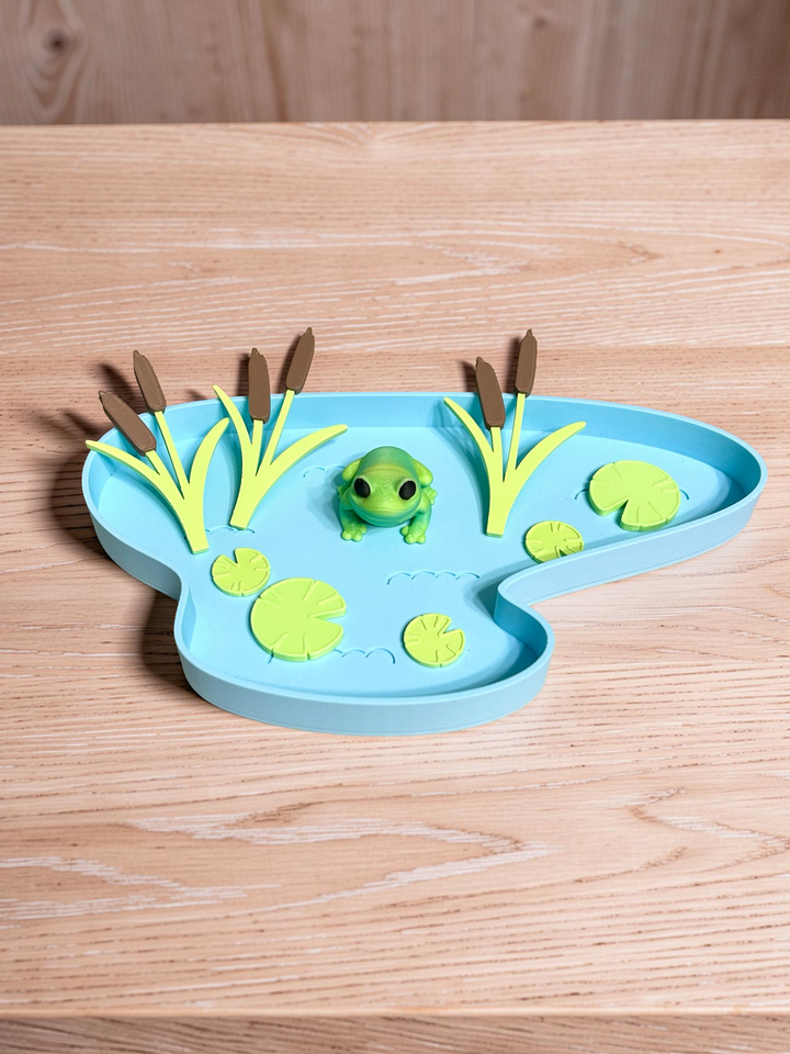 Frog Life Loose Parts | Pond Sensory Play | 3D Printed Flat Fillers | Eco-Friendly PLA