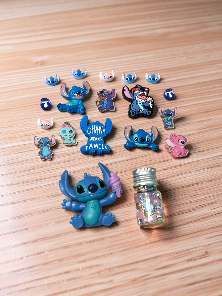 Hawaiian Blue Alien Charms Set | Silicone Bead, Acrylic, Resin Loose Parts
