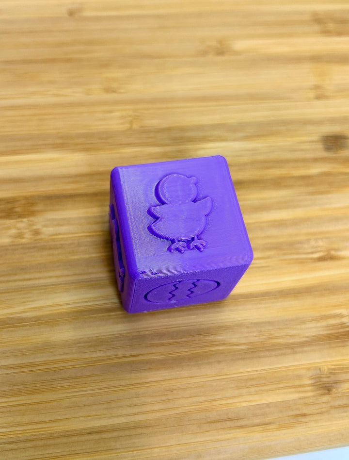 Easter: Egg, Bunny, Chick | 3D Printed Texture Stamper Cube  | Playdough Tool | Eco-Friendly PLA