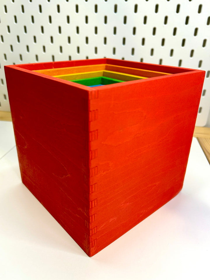 Wooden Colourful Nesting Boxes | Stackable Rainbow