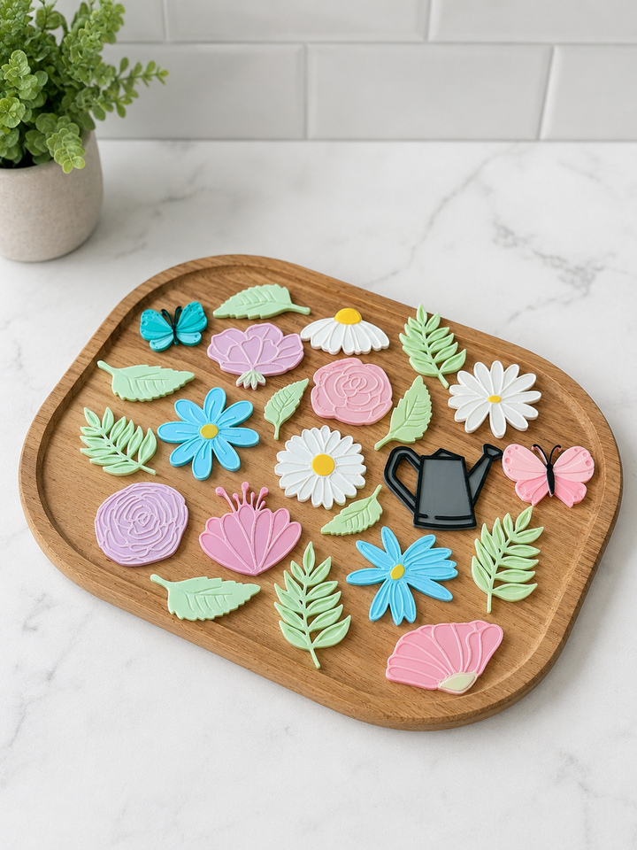 Blooming Wildflower Loose Parts | 23-Piece Sensory Play Set | Gardening Bin | Eco-Friendly PLA