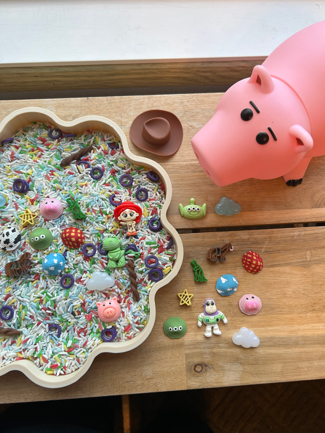Cowboys &amp; Cosmos Sensory Filler Mix | Movie-Inspired Sensory Play | Handpainted Pasta