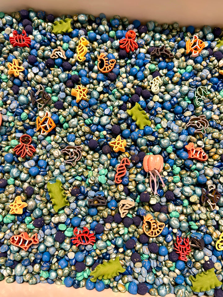 Under The Sea Sensory Filler Mix | Ocean Sensory Bin | Handpainted Pasta | Octopus, Whale, Shark, Fish, Seahorse, Starfish, Dolphin, Jellyfish