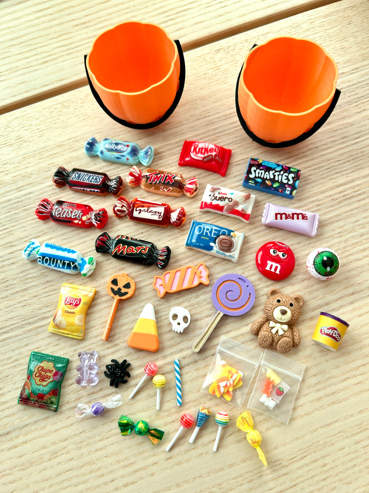 Mini Pumpkin Boo Basket | Miniature Halloween Candy Set
