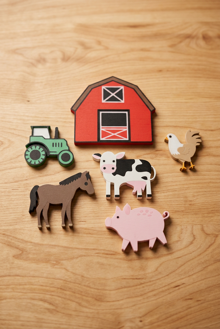 Farm &amp; Fall Fair Loose Parts Set | 3D Printed Farm Animals, Tractor &amp; Barn