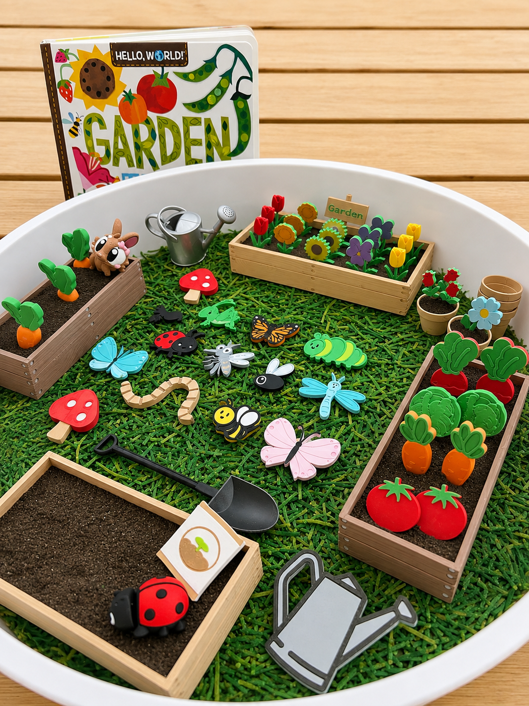 Miniature Gardening Set | Small World Play | Garden Sensory Bin | Playdough or Kinetic Sand ‘Dirt’