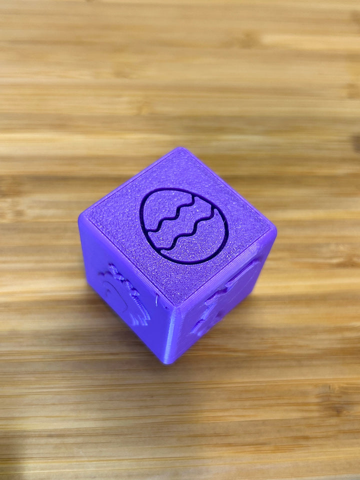 Easter: Egg, Bunny, Chick | 3D Printed Texture Stamper Cube  | Playdough Tool | Eco-Friendly PLA