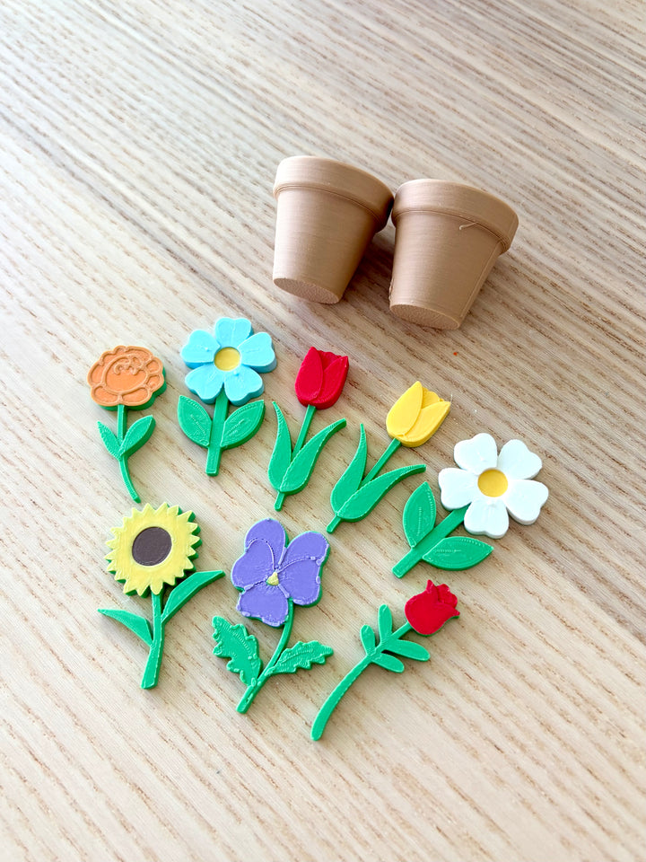 Miniature Gardening Set | Small World Play | Garden Sensory Bin | Playdough or Kinetic Sand ‘Dirt’