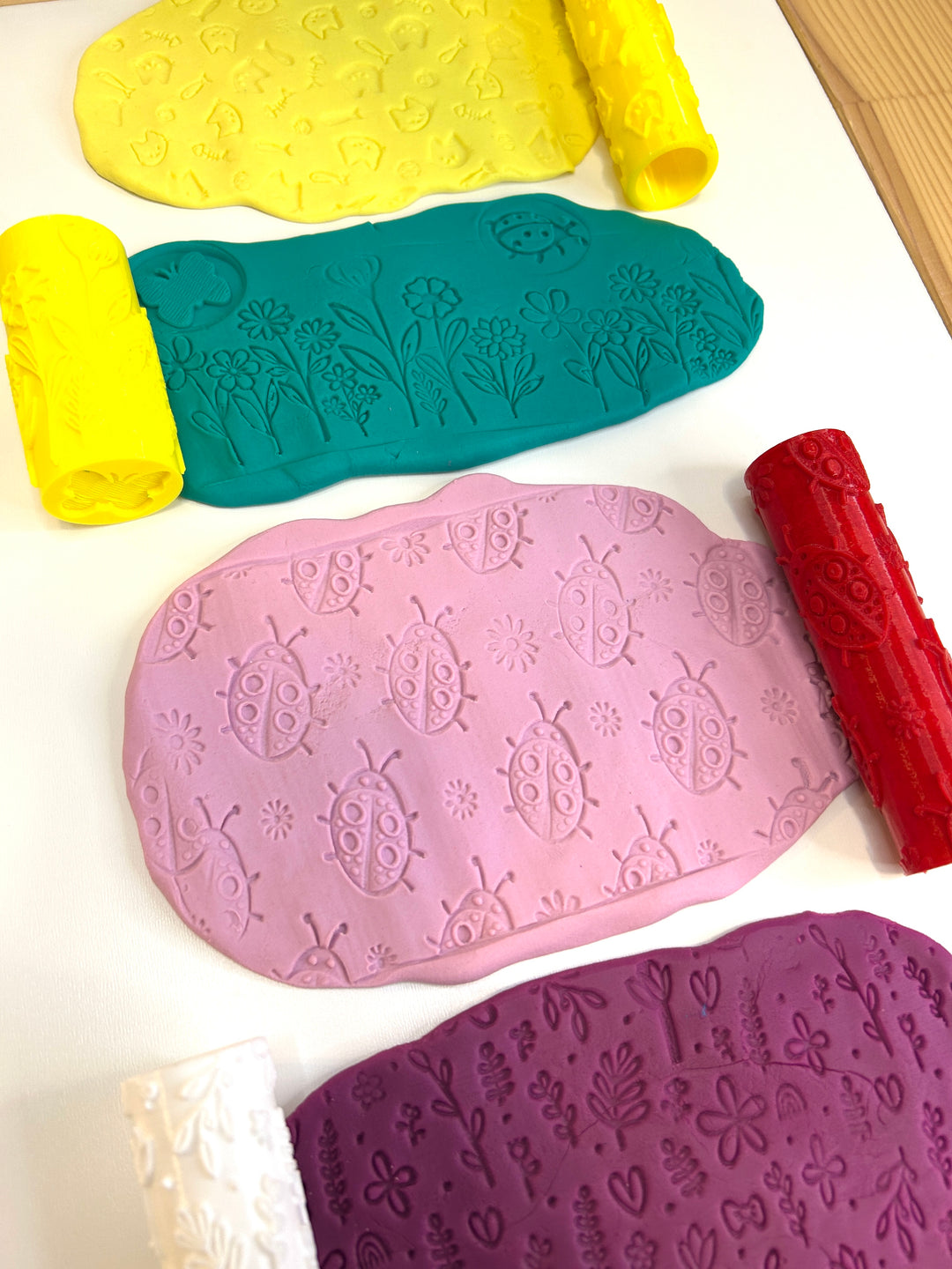 Red Ladybugs | 3D Printed Texture Roller | Playdough Tool | Eco-Friendly PLA