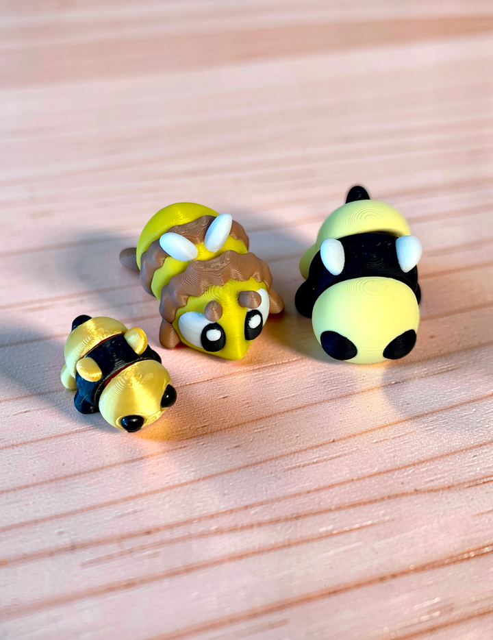 3D Printed Articulated Bumble Bees (3 styles)