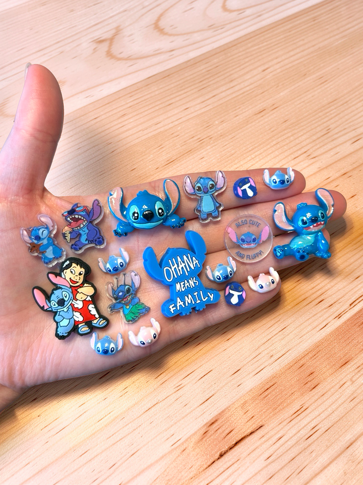 Hawaiian Blue Alien Charms Set | Silicone Bead, Acrylic, Resin Loose Parts