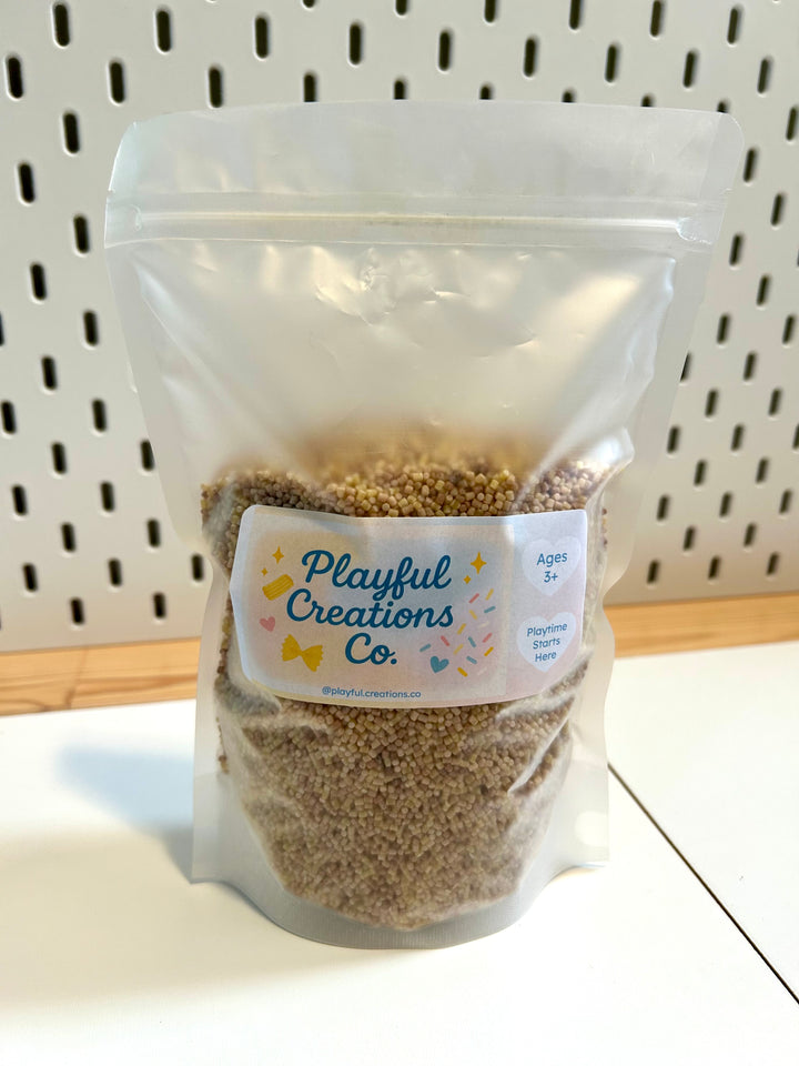 Beach Sand Sensory Filler Base | Handpainted Pasta Seashells
