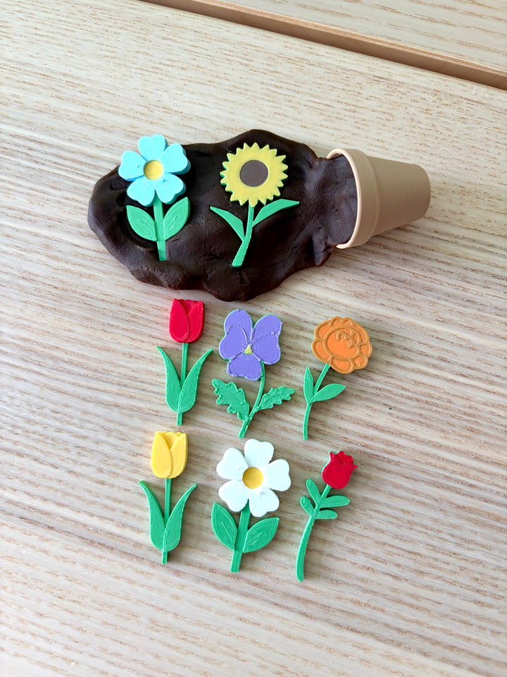 Mini Garden Planting Set | Flower Pots, Flowers &amp; Sensory Dirt