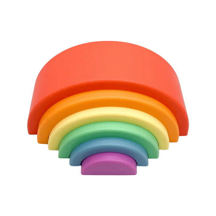 Montessori Silicone Stacking Rainbows | Baby Sensory & Bath Toy | BPA-Free Silicone