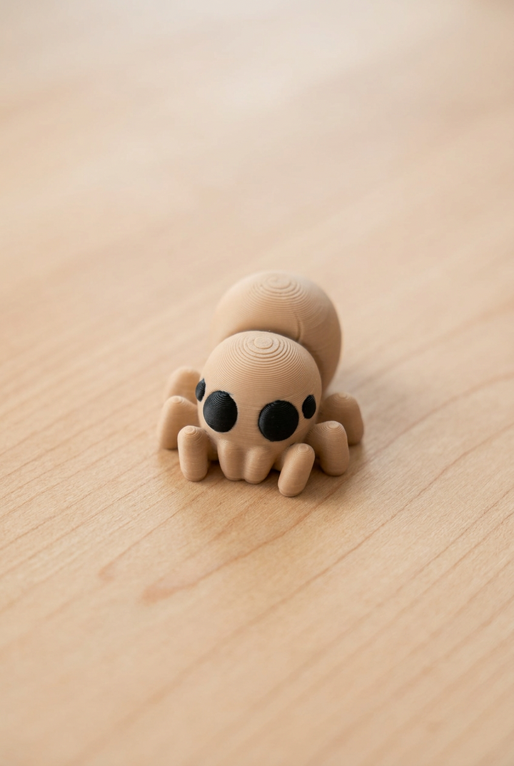 Articulated Spider Friend | 3D Printed Brown Spider Sensory Play Accessory