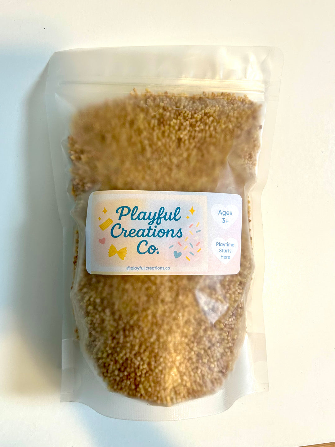 Beach Sand Sensory Filler Base | Handpainted Pasta Seashells
